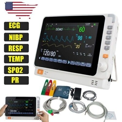 #ad Portable 10Inch Multi Param Vital Signs Monitor ECG NIBP RESP TEMP SPO2 PR CE $459.00