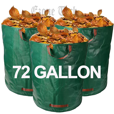 #ad 3Pack Reusable Garden Waste Bags 72 Gallon Yard Leaf Lawn Trash Waste Bags US $17.01