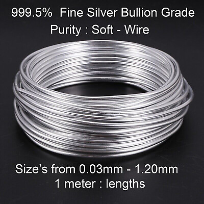 #ad Fine Solid Silver Bullion Grade Soft Wire 999.5% Purity for Jewellery Making AU $46.95
