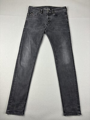 #ad DIESEL Jeans Mens 30x30 Black Sleenker Skinny Button Fly Front Pockets Denim $49.99