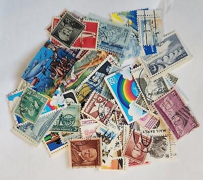 #ad U.S. United States Stamp accumulation 1 oz around 450 off paper stamps . $7.50
