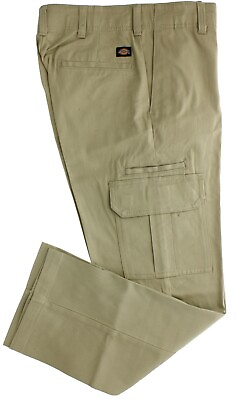 #ad Dickies Men#x27;s Cargo Pants Casual Flex Straight Leg Pant 7 Pockets Khaki WP865DS $32.99