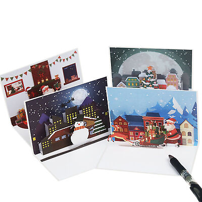#ad Christmas Card Attractive Multicolor Hidden Design Holiday Card Bright colored $7.30