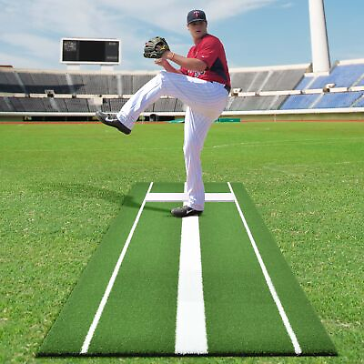 #ad 10X3FT Green Synthetic Grass Turf Baseball Softball Batting Practice Hitting Mat $103.99