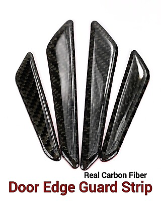 #ad Real Carbon Black Fiber Door Edge Protection Trims Car Sticker Fits Camry $19.80