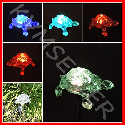 #ad #ad 4 Pieces Solar Powered Turtle Garden Yard Stake Pathway Lawn Light LED Sun Power $19.99