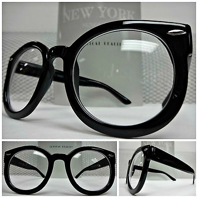 #ad Men#x27;s Women Classic Vintage Retro Style Clear Lens EYE GLASSES Round Black Frame $14.99