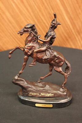 #ad Federic Remington on Horse Bronze Sculpture Statue Figurine Vintage Home Deal $124.50