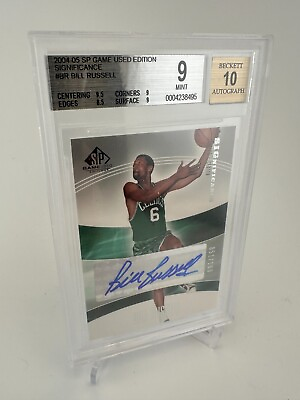 #ad 2004 SP Game Used Edition Bill Russell 100 Auto BGS 9 Autograph 10 Significance $799.99