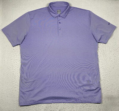 #ad Callaway Polo Shirt Opti Dri Mens 2XL XXL Purple Short Sleeve Adult Golf Casual $22.45