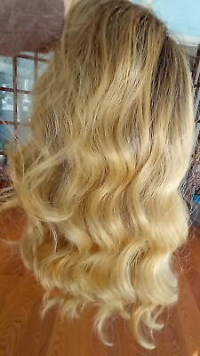 #ad Blonde Wig Medium Length With Curl $35.00