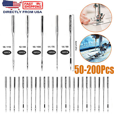 #ad 50 200 Assorted Home Sewing Machine Needles Craft for Brother Janome Singer Tool $16.99