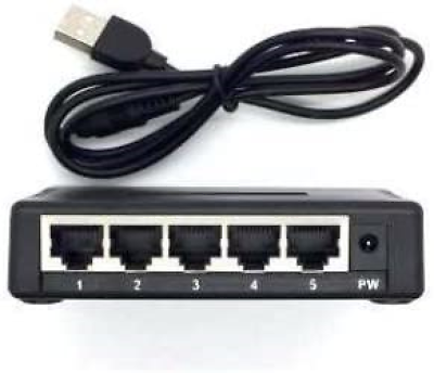 #ad DualComm DCSW 1005U Mini 5 Port 10 100 Ethernet LAN Switch USB Powered New S15 $58.49