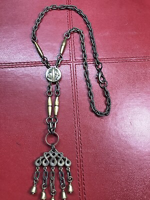 #ad Vintage Antique Long Necklace 17 With 5” Tassel $75.00