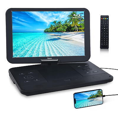 #ad 17.5quot; Portable Blu Ray DVD Player 15.4quot;1920X1080 Screen Rechargeable USB SD HDMI $253.74
