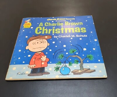 #ad CHARLIE BROWN Christmas 1977 READ ALONG BOOK RECORD 7quot; 33 RPM VINTAGE Vinyl $8.99