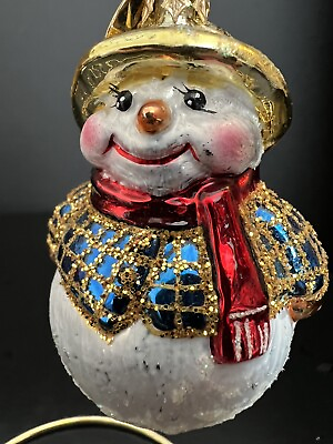 #ad Christopher Radko Jolly snowman Christmas ornament frosty 3 inch ornament $39.00
