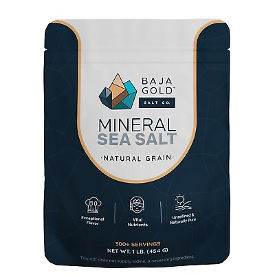 #ad Baja Gold Mineral Sea Salt Natural Grain Crystals 1 Lb. Bag $32.19