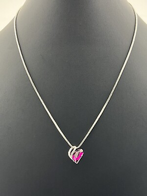 #ad Necklace Heart Pink Pendant. $17.98