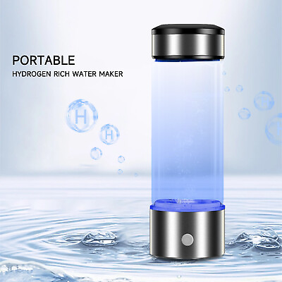 #ad 450ml Portable Hydrogen Rich Water Maker Alkaline Bottle Cup Ionizer GeneratorHU $30.06