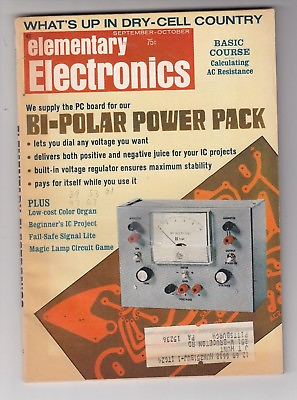 Vintage 1970 September Elementary Electronics Magazine Bi Polar Power Pack q3 $9.99