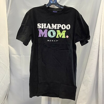 #ad Monat Mens Shampoo Mom Short Sleeve Crew Neck Graphic Print Black T Shirt Size M $20.99