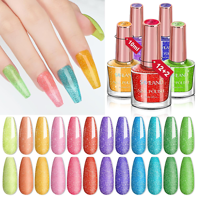 #ad 12 Color Reflective Glitter Nail Polish Set: Valentine#x27;S Air Dry Nail Polish Non $30.84