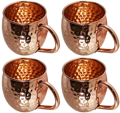 #ad 4 Pack Pure Copper Kyiv Mule Mugs Each Hammered Mug Holds 18 Ounces $32.99