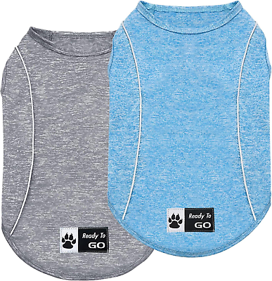 #ad 2Pack Dog Shirt Breathable Stretchy Dog T Shirt with Reflective Stripe Athletic $36.99