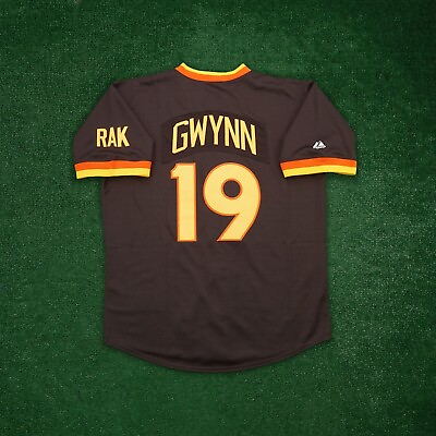 #ad Tony Gwynn 1984 San Diego Padres Brown Road Cooperstown Throwback Men#x27;s Jersey $149.99