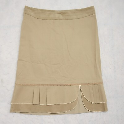 #ad JoJo Rebel Fashion Straight amp; pencil Skirt Women#x27;s L Khaki Back Zip Regular Fit $17.99