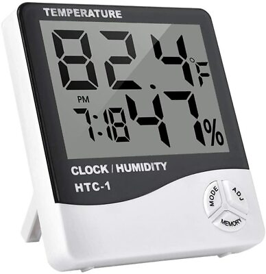#ad Thermometer Indoor Digital LCD Hygrometer Temperature Humidity Meter Alarm Clock $4.99