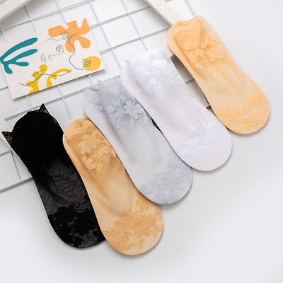 #ad Lace Ankle Socks Short Socks Lace Socks Boat Focks Thin Breathable Floral Women $10.79
