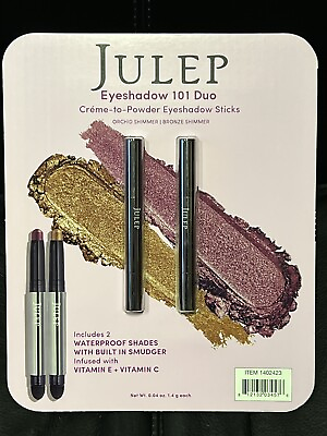 #ad JULEP 2 Pack Creme to Powder Eyeshadow 101 Duo ORCHID SHIMMER BRONZE NEW $16.99
