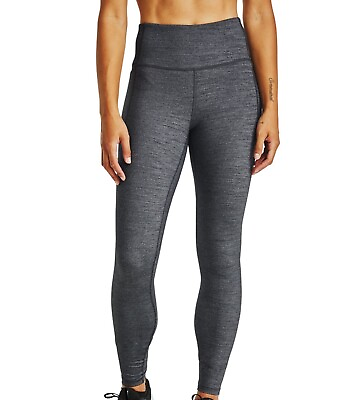 #ad Under Armour Womens Heathered Leggings Size Small Color Black Metallic Silver $52.00