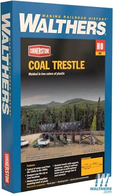 #ad Walthers 933 4093 Coal Trestle Kit HO Scale Train $28.99