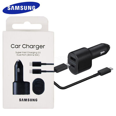#ad #ad Samsung 45W Dual Port Super Fast Charging Car Charger amp;Type C s22 s23 USA $9.88