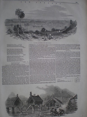 #ad New Zealand Wanganui and conflict with maoris 1847 old print and article ref S GBP 9.99