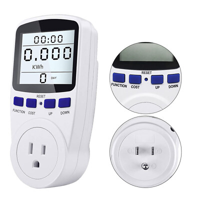 Smart Digital Power Monitor Wattmeter US Plug Voltage Wattage Amp Kwh Cost Meter $18.90