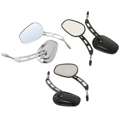#ad Universal 8mm Rear View Side Mirrors Fit For Harley Touring Road King Road Glide $29.99