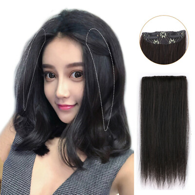 #ad Women Middle Part Straight One Piece Hair Side Fringe Front Hairpiece Extension $25.99
