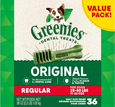 #ad Regular Natural Dog Dental Care Chews Oral Health Treats 36 Ct Free Shipping $35.99