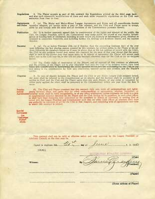 #ad Barney Dreyfuss Jsa Autograph 1930 Contract Hand Signed $3450.00