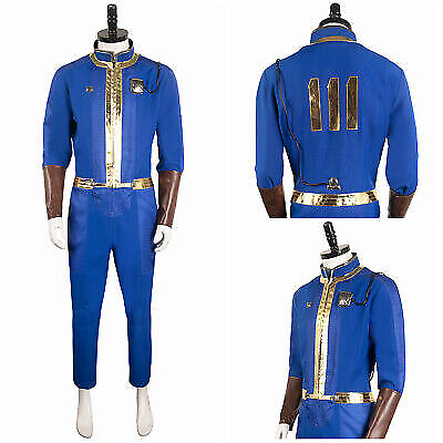 #ad #ad Vault 111 Dweller Cosplay Costume Blue Jumpsuit unisex Halloween Carnival suit $39.73