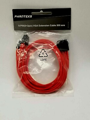#ad Phanteks PH CB8V RD Pin 8 6 2 PCI Express Cable 500 mm Red Color $7.99