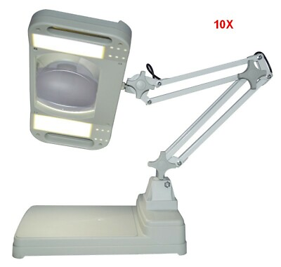 #ad 10X Benchtop Magnifier Light Amplification Table Lamp Magnifying Glass 110V $125.00