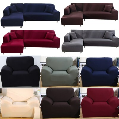 #ad 1 2 3 4 Seater Sofa Covers Stretch L Shape Sectional Sofa Couch Cover Slipcover $59.99
