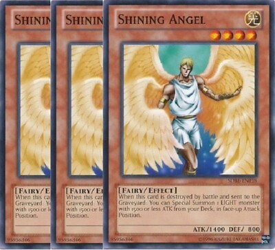 #ad Yugioh Shining Angel x 3 NM Free Holo Card $3.00
