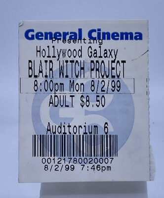 #ad Blair Witch Project Original Release Ticket Stub 1999 film movie theatre $9.99