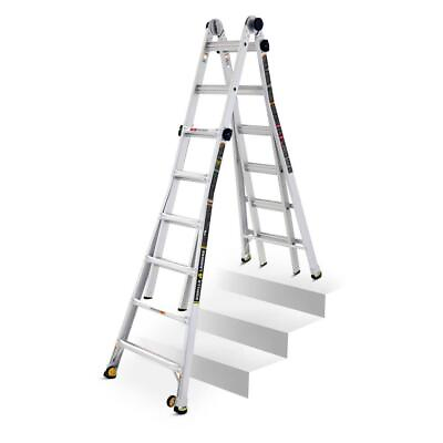 #ad Gorilla Ladders Multi Position Ladder 26#x27; 375 Lbs. Load Cap. Casters Aluminum $355.69